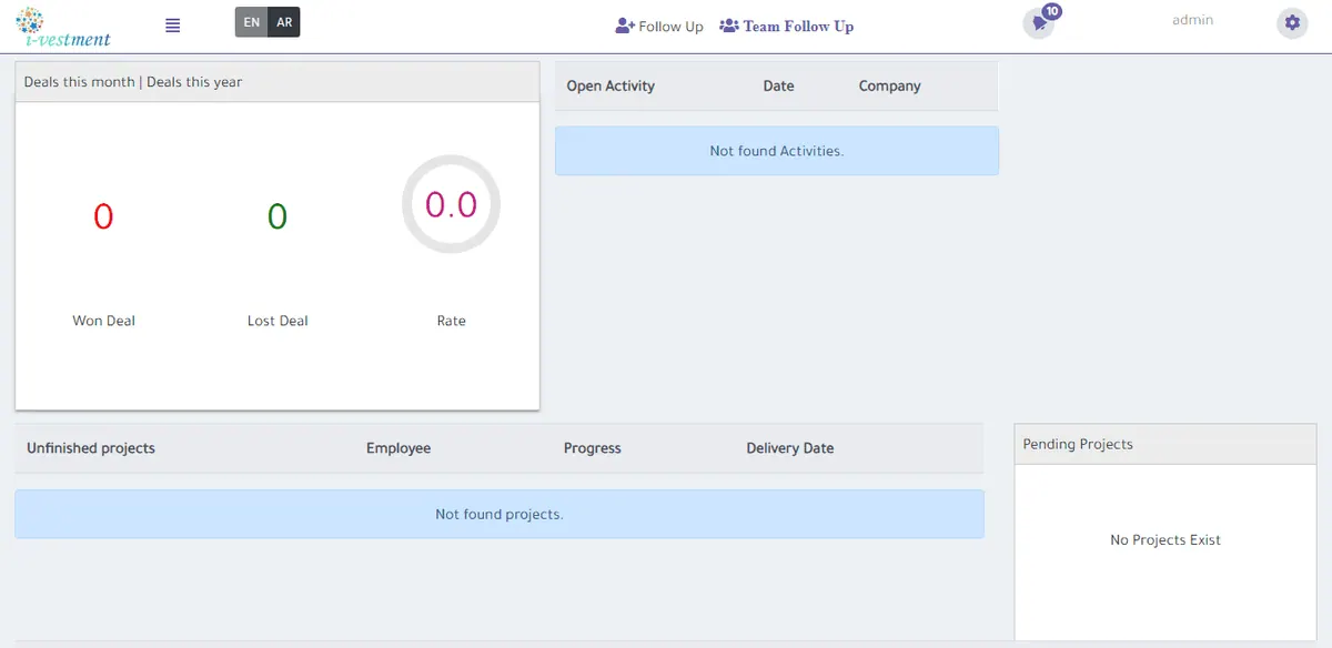 Screenshot of Realstate CRM project